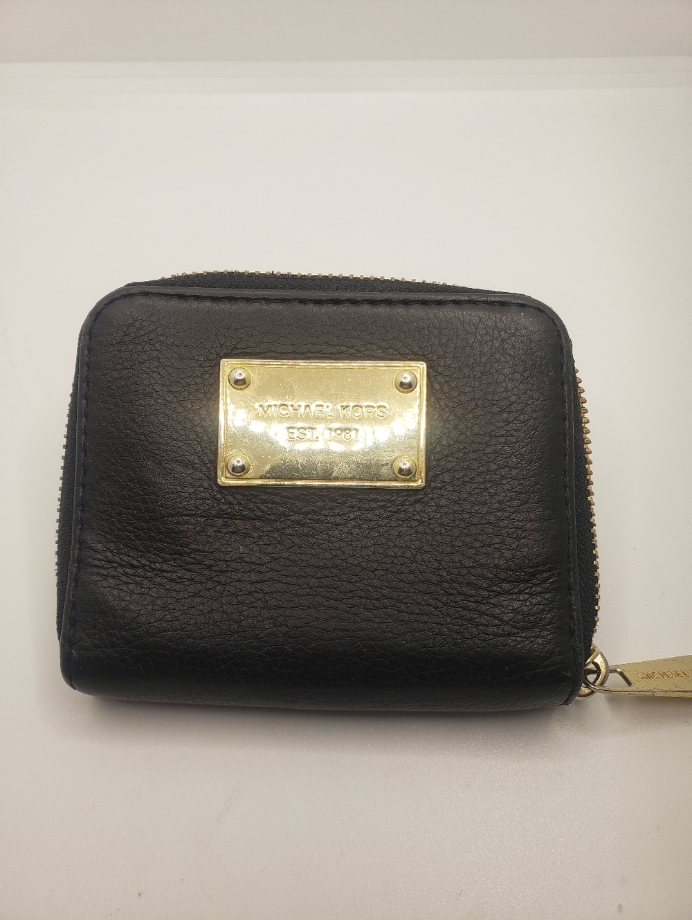 Michael Kors Zip Around Black Leather Small Wallet